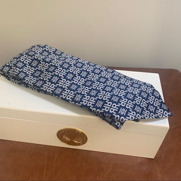David Hicks Vintage Letter Necktie - R - Blue - Picture 2 of 4